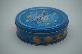 round biscuit tin box