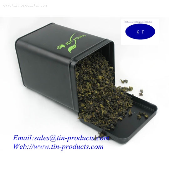 Hot high quality square tea tin box